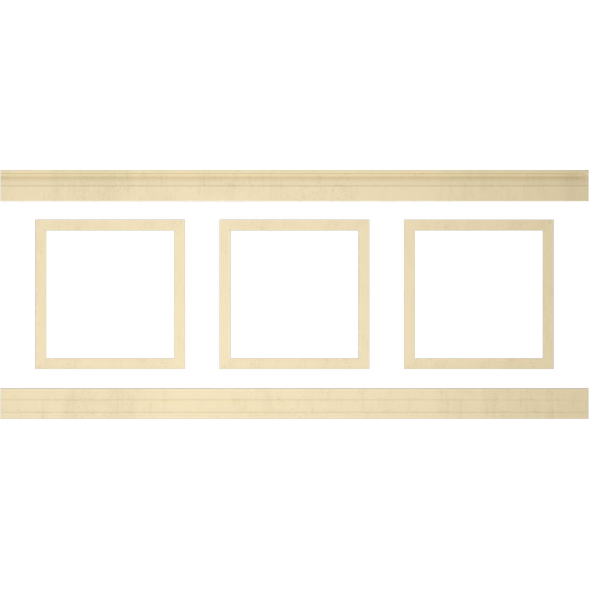 Ekena millwork 94 1/2"L (Adjustable 40"H to 44"H) Ashford Square Panel Traditional Wainscot Paneling Kit