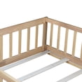 thumbnail image 4 of URTR Natural Solid Rubber Wood Twin Floor Bed with Safety Guardrails, Low Profile Bed Frame for Transition, Easy Assembly, 4 of 11