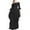 Black, variant on Elegant Women's High Low Dress with Puff Sleeves and Off Shoulder Ruffle Design for Casual Wear White M
