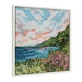 thumbnail image 2 of Kate and Laurel Sylvie Virgin Islands Framed Canvas Wall Art by Emily Kenney, 22x22 White, Tropical Beach Landscape Art for Wall, 2 of 6