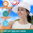 thumbnail image 5 of Women Sun Hat for Outdoor UV Protection, Wide Brim Sun Hat Ponytail, Convertible Zip-Off Beach Hat Visor, 5 of 8