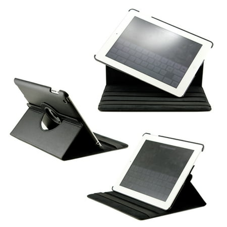 360 Degree Rotating Dual Layer PU Leather case with smart Cover function Swivel Stand for iPad 2 3 4