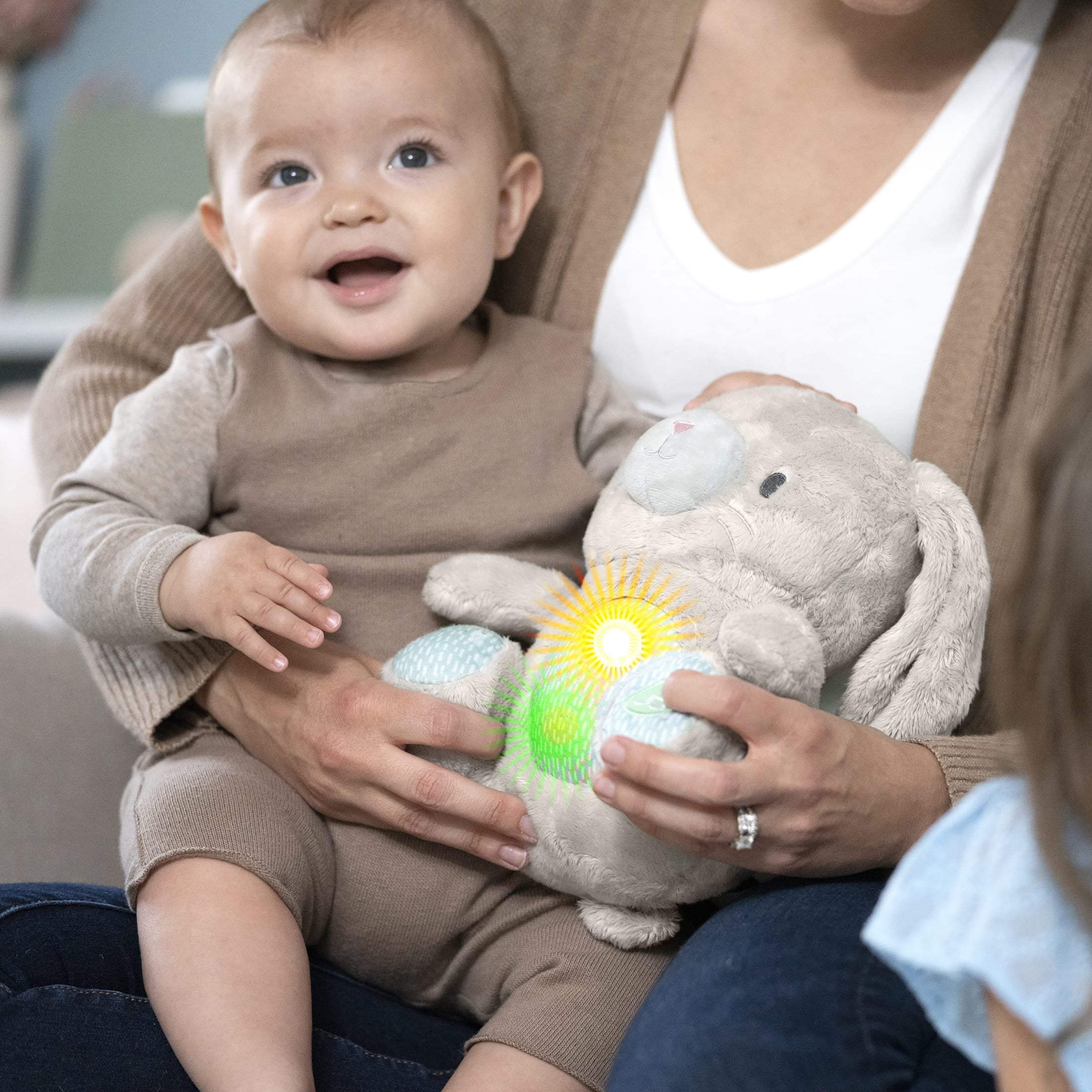 Ingenuity Heart to Hugs Sylvi Bunny Soothing Plush Toy, Grey, For Ages 0 Months +