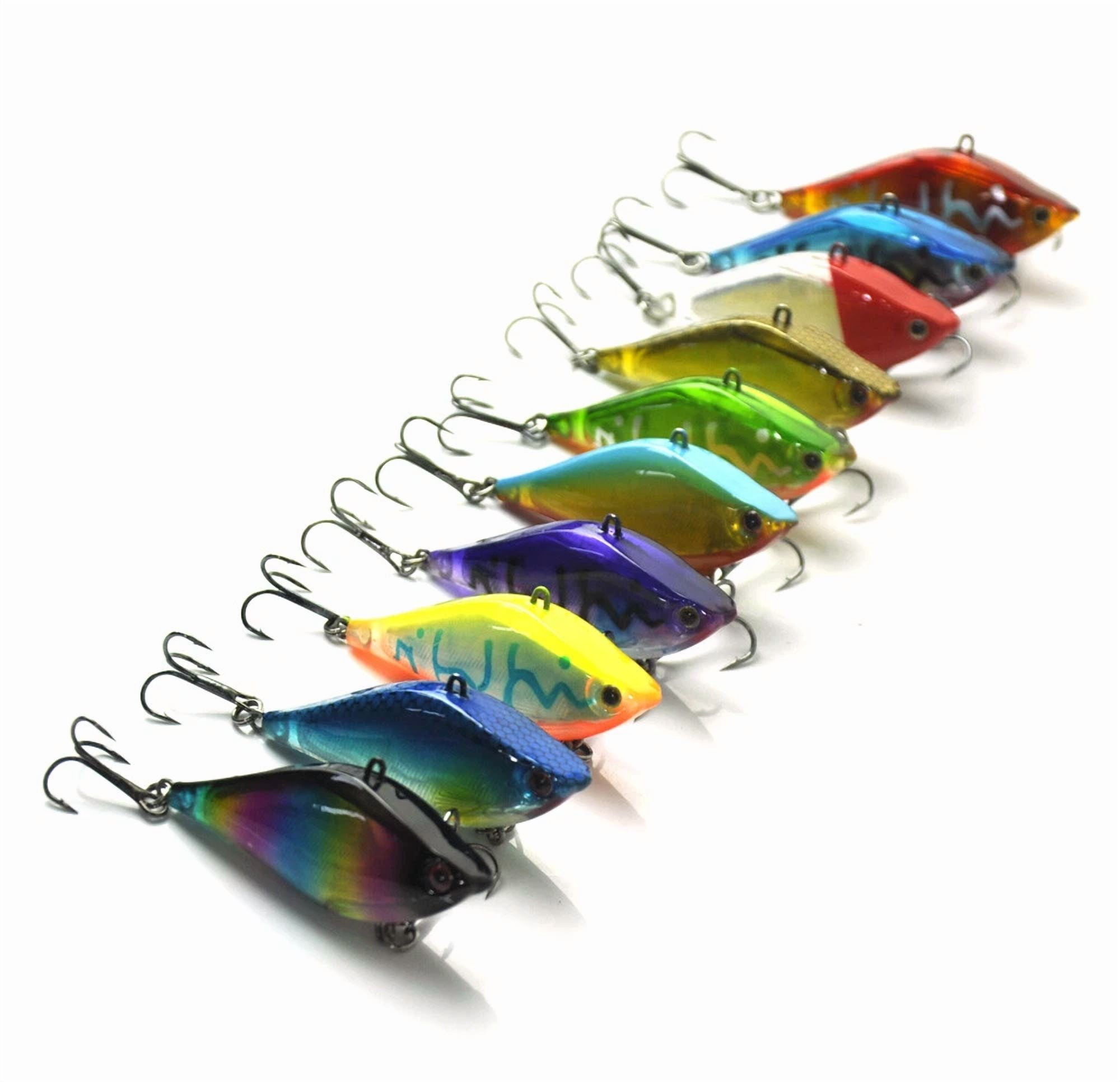 70pcs Mixed Fishing Lures Crankbait Popper Shad VIB Minnow Bass Frog Crank Bait