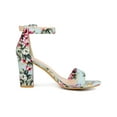 thumbnail image 5 of BLISSFUL STEP Women's Shoes Flower Print Open Toe Block High Heels Summer Sandals Mint Green 9.5, 5 of 7