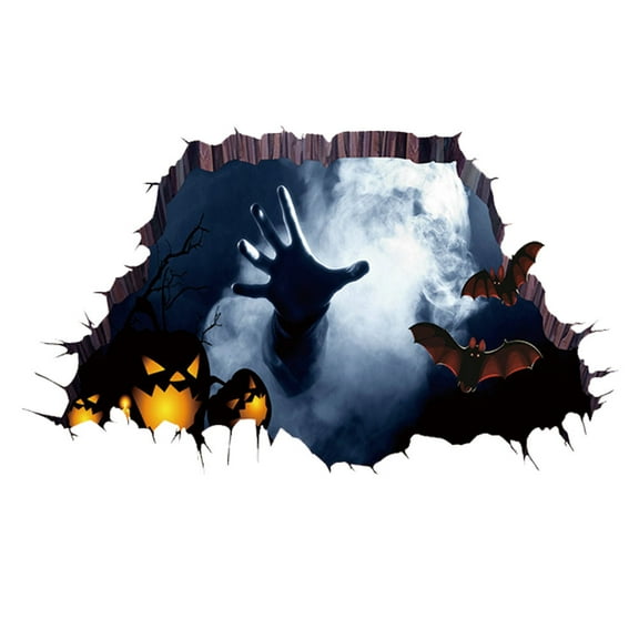 3d Halloween Wall Stickers Horror Decal Murals Wallpaper Breaking Wall Decals for Home Decor