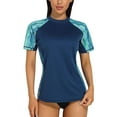 thumbnail image 1 of BeautyIn Women's Short Sleeve Rash Guard Floral Printed Swim Shirt UPF 50+, 1 of 7