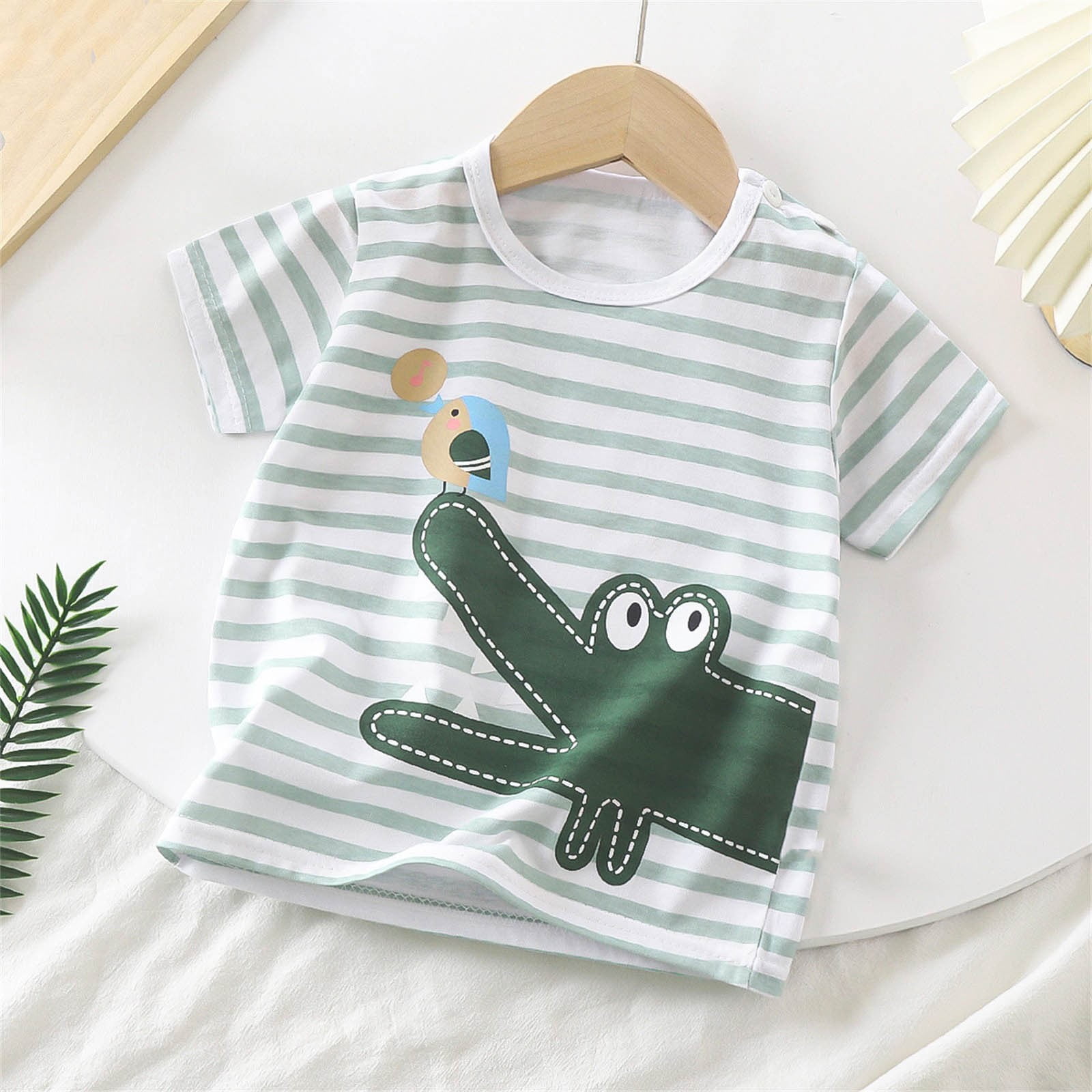 Delliss 2025 Toddler Baby Girls Crocodile Print T-shirt Cute