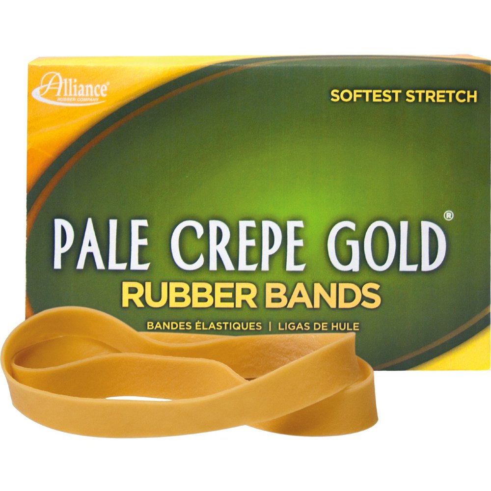 105 (5" x 5/8") Pale Crepe Gold Rubber Bands, 1 lb. Box