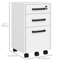 thumbnail image 2 of HOMCOM Lockable Vertical File Cabinet with Lock, 3 Drawer Filing Cabinet with Hanging Bars for Letter and A4 Size, White, 2 of 7
