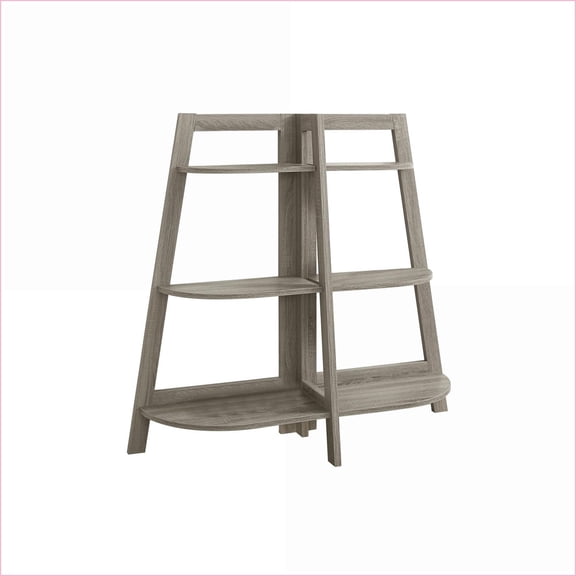 Bookshelf | 6 Open Shelves Ladder Design | Taupe Driftwood | 51x16x47 | Particle Board