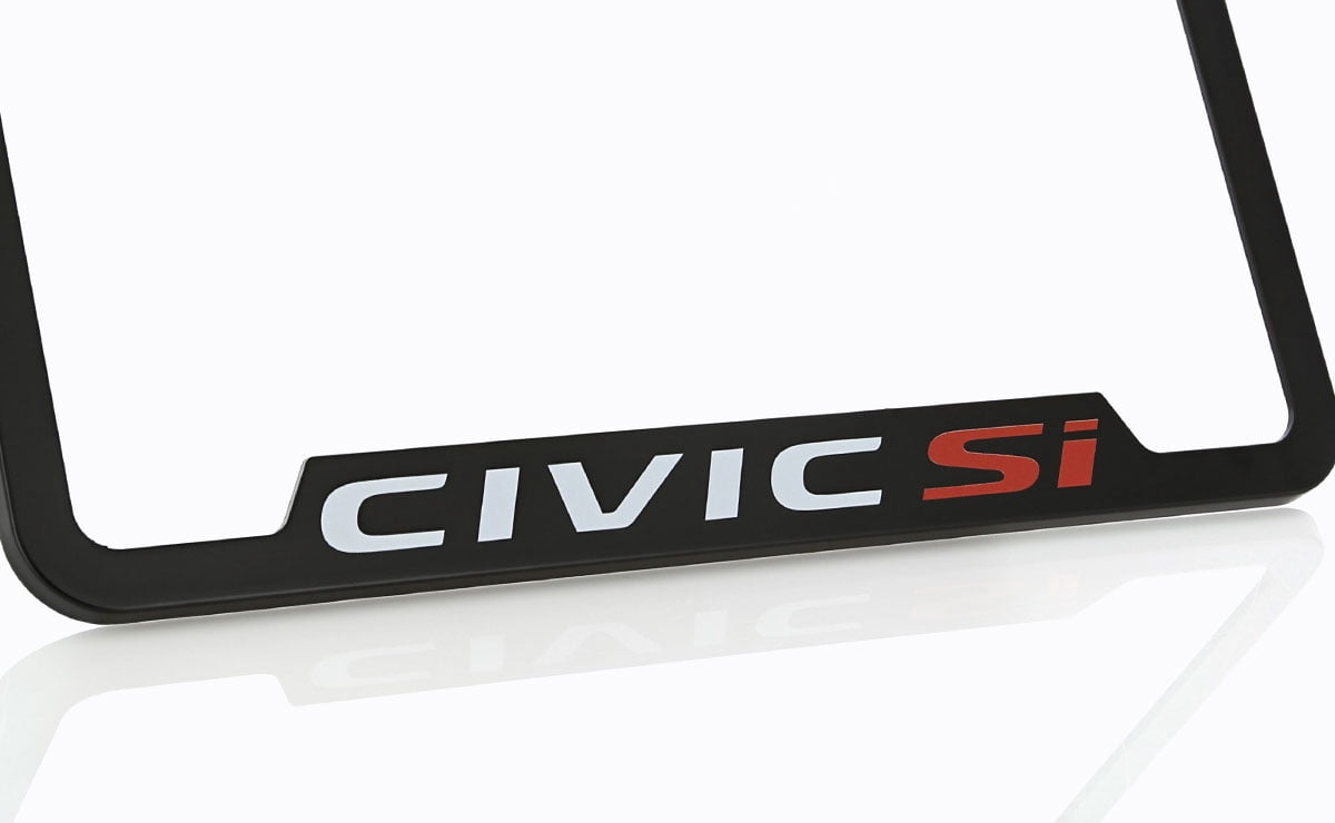 Honda Civic Si Wordmark Black ABS Plastic License Plate Frame Holder 2 Hole