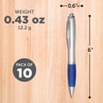 thumbnail image 5 of Ballpoint Pens With Rubber Grip, 10 pack, Black Ink Writing Pens in Bulk, Blue, 5 of 5