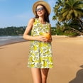 thumbnail image 3 of Yiaed Banana Print Women's Sleeveless Dress, Loose Fit Summer Dress, Casual Sleeveless Dress for Women, 3 of 7