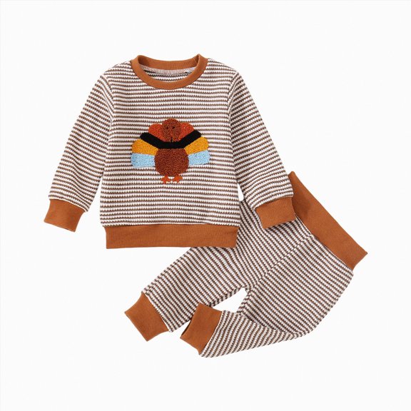 Boys School Clothes Infant Girl Fall Winter Round Neckline Long Sleeve Elastic Waist 6M 1T 2T 3T 4T 5T Sweatshirt and Pant Outfits 2 PC