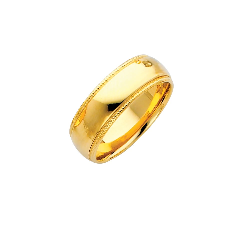 Heavy Solid 14K Yellow Gold Comfort Fit Wedding Band Plain Dome Ring Men Women 