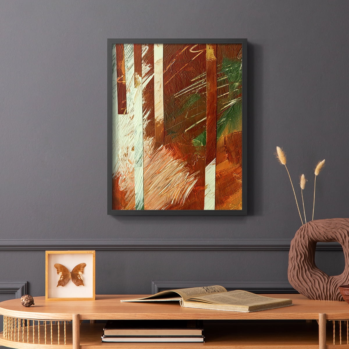 Wheaten II Framed Print in Black Solid Wood 16 x 20 Framed Print