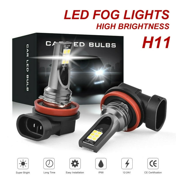 2X H11 200W 12000LM LED Car Headlight Conversion Globes Bulbs Beam