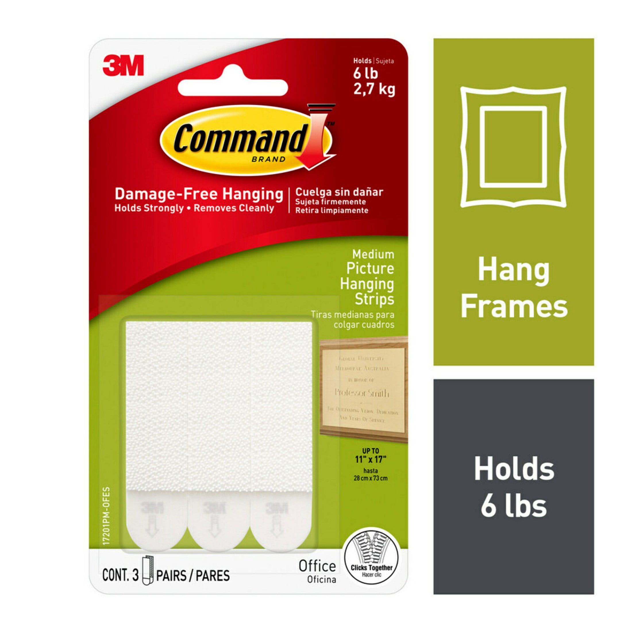 Command Picture Hanging Strips, White, Medium, 3 Pairs of Strips/Pack Command Picture Hanging Strips, White, Medium, 3 Pairs of Strips/Pack