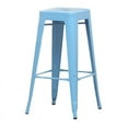 thumbnail image 2 of Home Square Ridlon Contemporary Metal 30" Bar Stool in Blue - Set of 3, 2 of 7