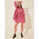 thumbnail image 1 of Vestido de algodón informal, holgado, con lazo floral, para mujer, de moda, para vacaciones en la playa, falda corta, 1 of 5