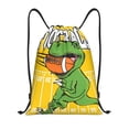thumbnail image 1 of Saiise T-Rex Playing Football Pattern Sports Drawstring Backpack - String Swim Gym Bag with Wet Proof Pocket for Women&Men-Medium, 1 of 6