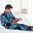 thumbnail image 6 of Kdxio Cute Fuzzy Fantasy Creatures Men’s Pajama Set Pajamas For Men 2 Piece PJ Set with Men Pajama Pants and Long Sleeve T-Shirt Lounge Set-Medium, 6 of 7