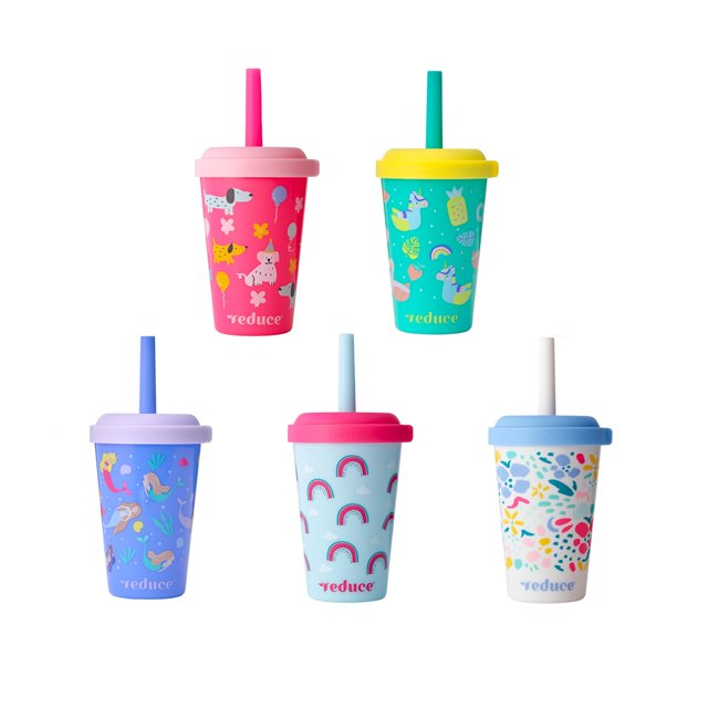 Vasos para vasos Reduce GoGo's Kids, portátiles, 350 ml, paquete de 5 con tapas
