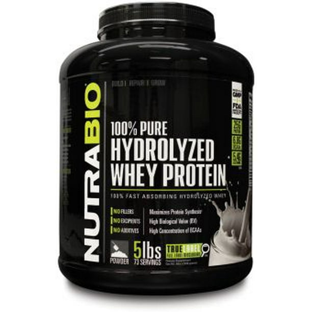 NutraBio 100% Hydrolyzed Whey Protein Unflavored - 5lbs | Fast Absorbing Hydrolyzed Whey | No ...