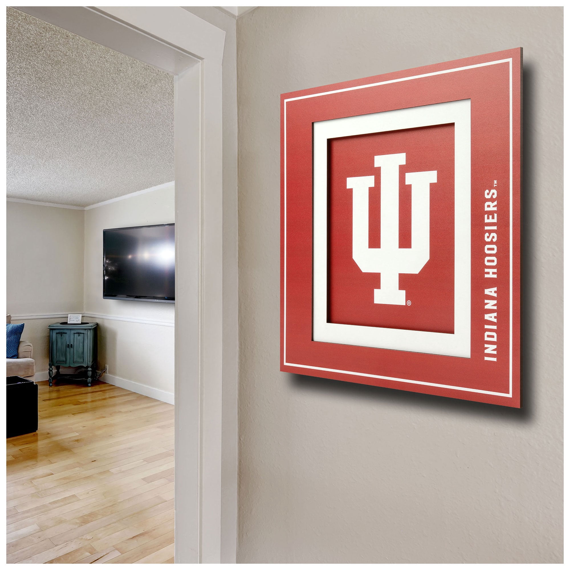Indiana Hoosiers 12'' x 12'' 3D Logo Wall Art