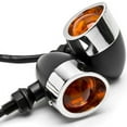 thumbnail image 1 of Krator 2pc Black / Chrome Motorcycle Turn Signals Lights Compatible with Vespa Sport Sprint Rally Primavera Grande, 1 of 6