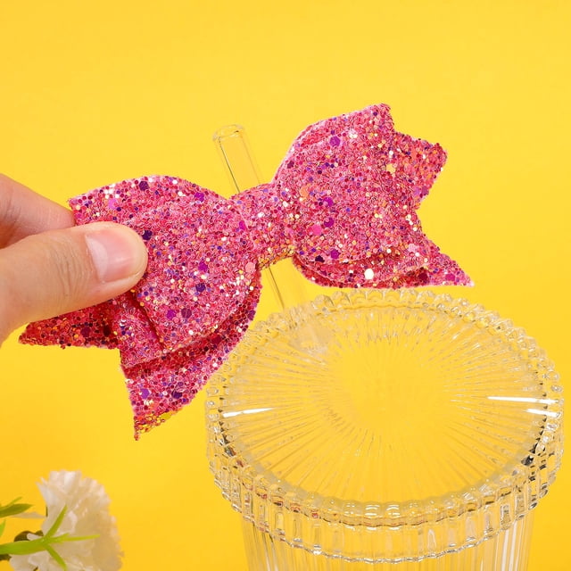 IDEANATEGRATE 4Ud Toppers De Moño Para Pajillas Reutilizables Para Vasos
