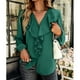 thumbnail image 5 of Blusa De Manga Larga, Color Puro, Lavable A Máquina, Para Mujer, Parte Superior Informal, Elegante Tela Suave Para Negocios Para El Día A Día ANGGREK  Blusa de manga larga, 5 of 8