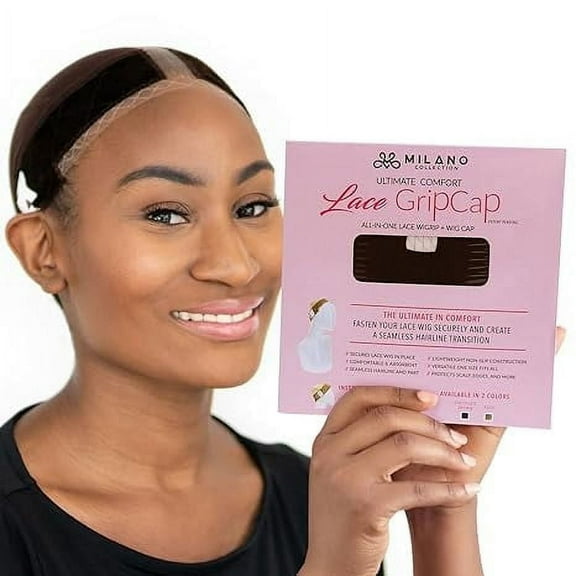 Milano Collection Chocolate Brown Lace Wig Grip Hair Cap Hair Accessories Non Slip Wig Cap for Glueless Wigs, One Size