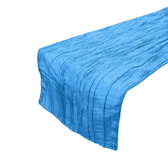 Crinkle Taffeta Crushed Style Decorative Table Runner Turquoise