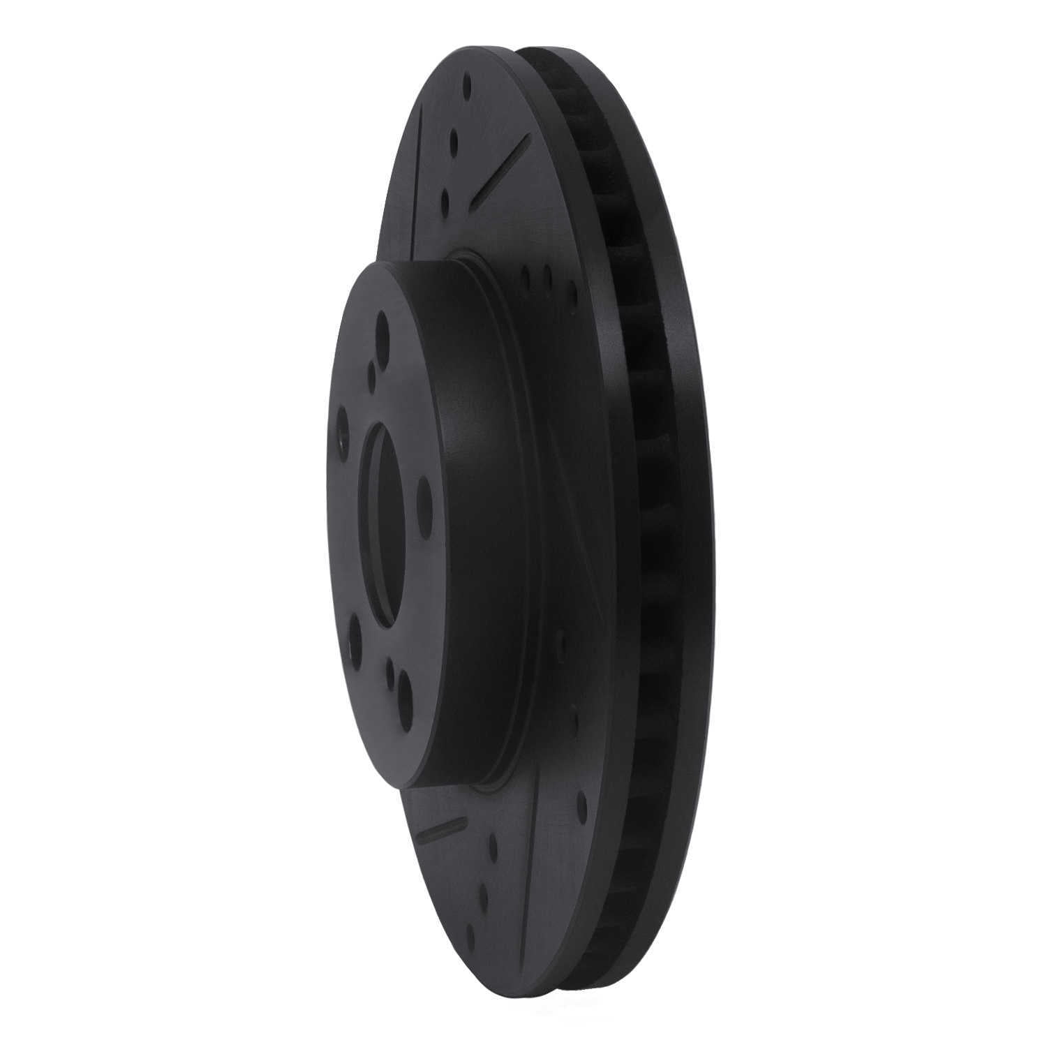Dynamic Friction Company 633-76087L DFC Brake Rotor - Drilled And Slotted - Black