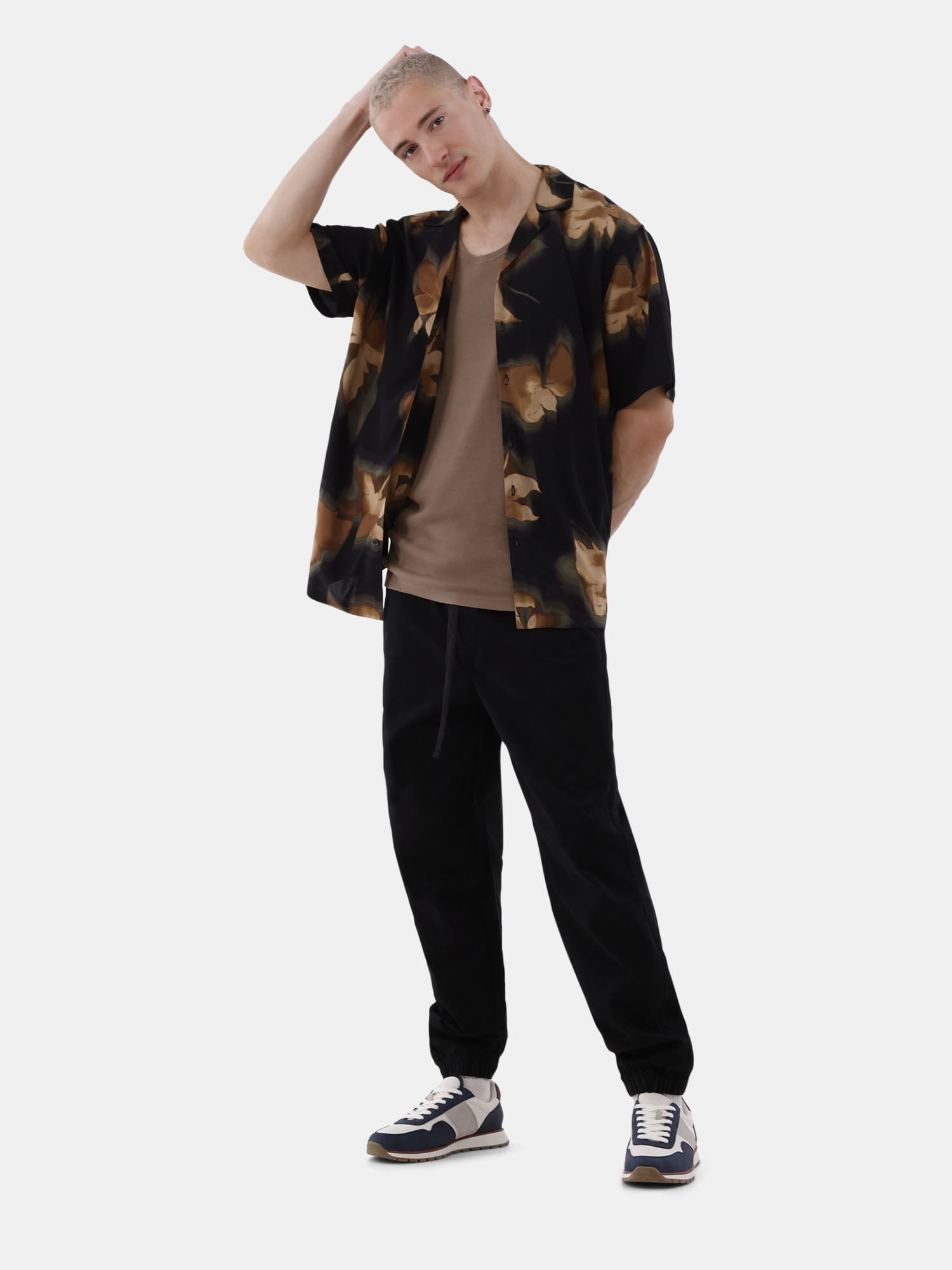 No Boundaries Cotton Blend Twill Joggers, Men's and Big Men's Sizes XS-3XL