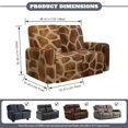thumbnail image 3 of Jiueut Giraffe Print Recliner Loveseat Cover, Polyester Spandex Recliner Cover Anti Dust Couch Slipcover for Pet-Friendly Homes, 3 of 7