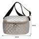 thumbnail image 3 of Bolso bandolera para mujer Bolso grande de cuero PU Bolsos tipo satchel acolchados (Plata), 3 of 8