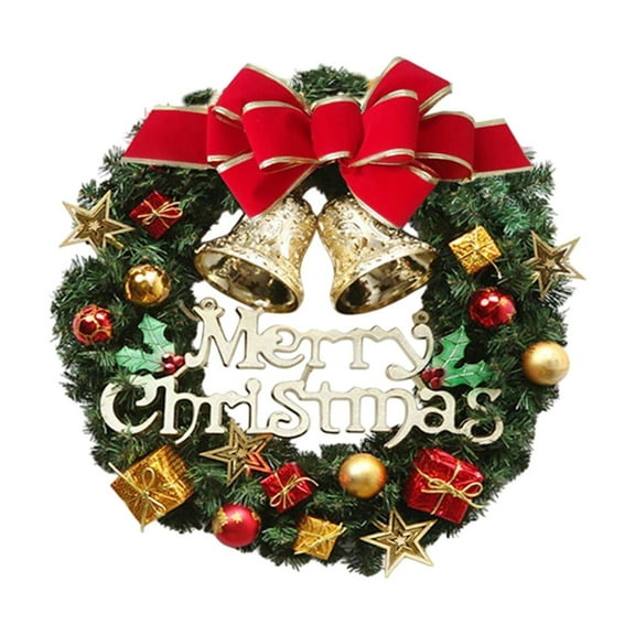 Cheapark Christmas Wreath With Gold Decorations And Pine Cones, For Home Hotel Holiday Decor, 18 Inch