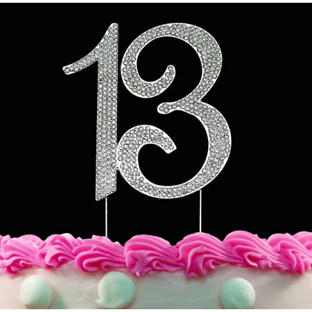 Download 13th Birthday Cake Toppers Silver Bling Cake Topper 13 ...