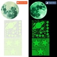 thumbnail image 4 of Adhesivo de pared luminoso con forma de estrella lunar y forma de nave espacial, 28 x 28 cm x 4 unid, 4 of 5