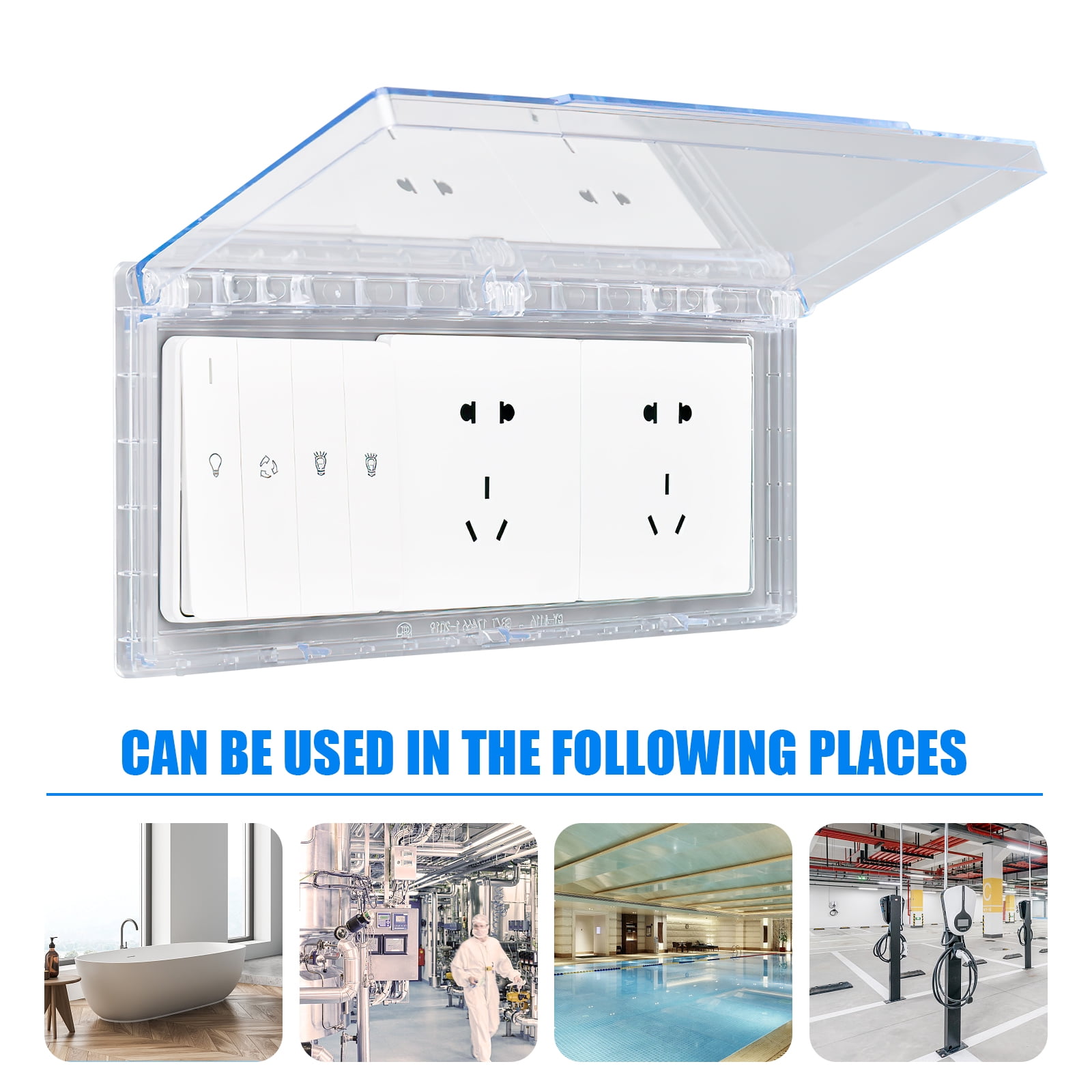 MERRYHAPY Weatherproof Outlet Cover Transparent for Home Improvement 4Pcs