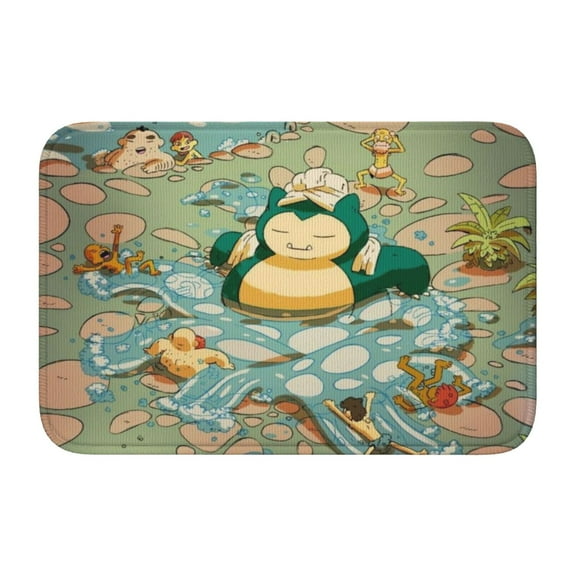 Snorlax Bathroom Rugs Non Slip Bath Mat Durable Kitchen Bedroom Rug Area Rug Door Mat 23.6 x 15.7 Inch