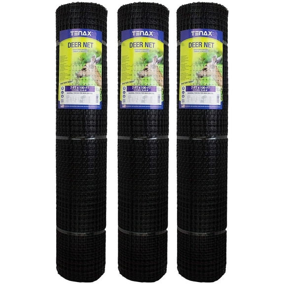 Tenax 2A040006 Deer Net, Black, 7-Feet by 100-Feet Pack of 3