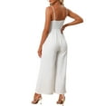 thumbnail image 3 of Allegra K Women's Casual Sleeveless Cut Out Smocked Loose Wide Leg Romper Summer Jumpsuits, 3 of 5