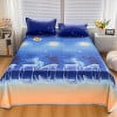 thumbnail image 1 of Juego de cama de tres piezas de seda de hielo. Sábanas suaves y transpirables. Sábanas y fundas de almohada de seda de lujo con estampados realistas e interesantes., 1 of 7