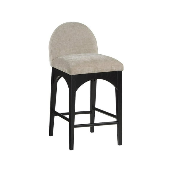 Meridian Furniture Waldorf Beige Chenille Fabric Stool