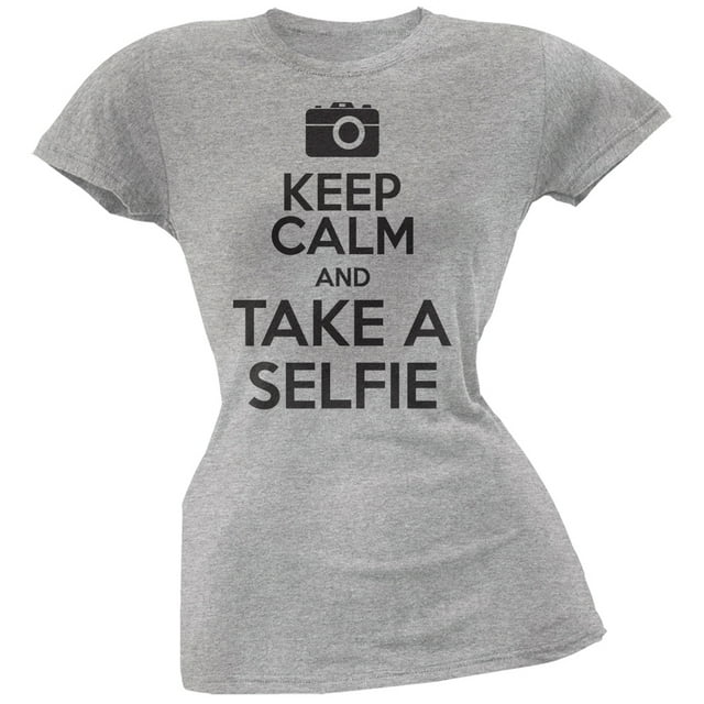Keep Calm Take a Selfie Gris Chiné T-Shirt Doux pour Juniors