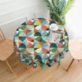 thumbnail image 2 of Geometric Mid Century Modern Round Tablecloth Table Cover Washable Tabletop for Kitchen Dinning Decoration 60inch, 2 of 5